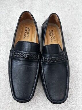 Marco Ferrara Black Loafers Size 11 BRAND NEW